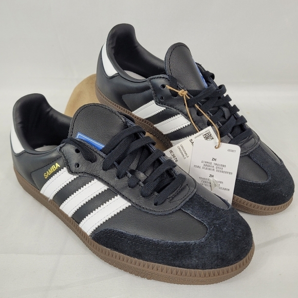Adidas Originals Samba OG J Black/Flat White/Gums - IE3676 Size 5 New In Box